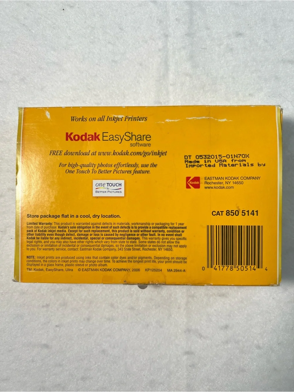Kodak Ultra Premium Photo Paper 4x6 High Gloss Open/Used Box 92 Sheets
